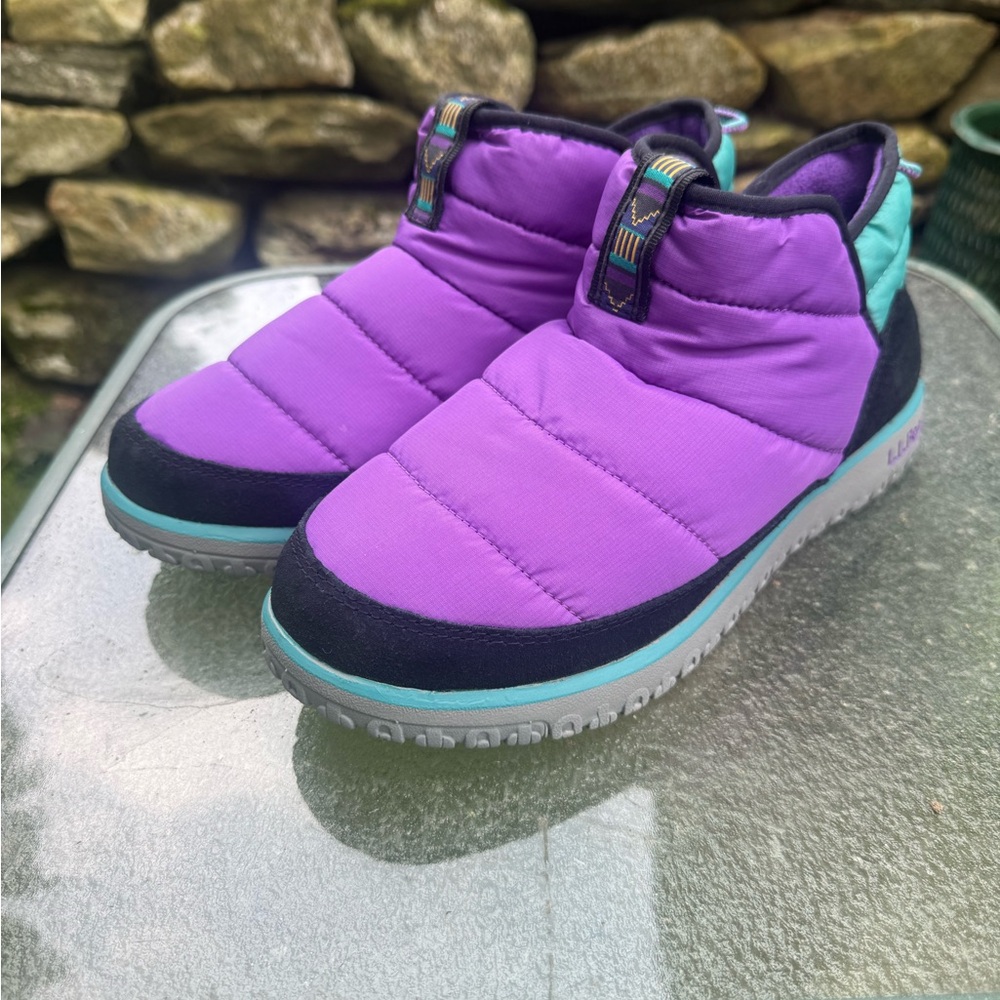 Purple & Teal Kids Puffer Slip-On Shoes